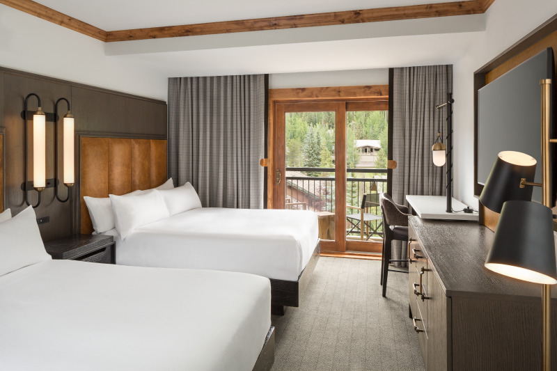 A double queen room at The Hythe Vail