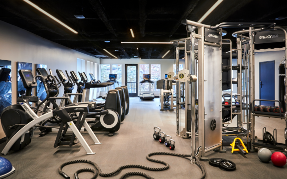 The fitness center at Hythe Vail