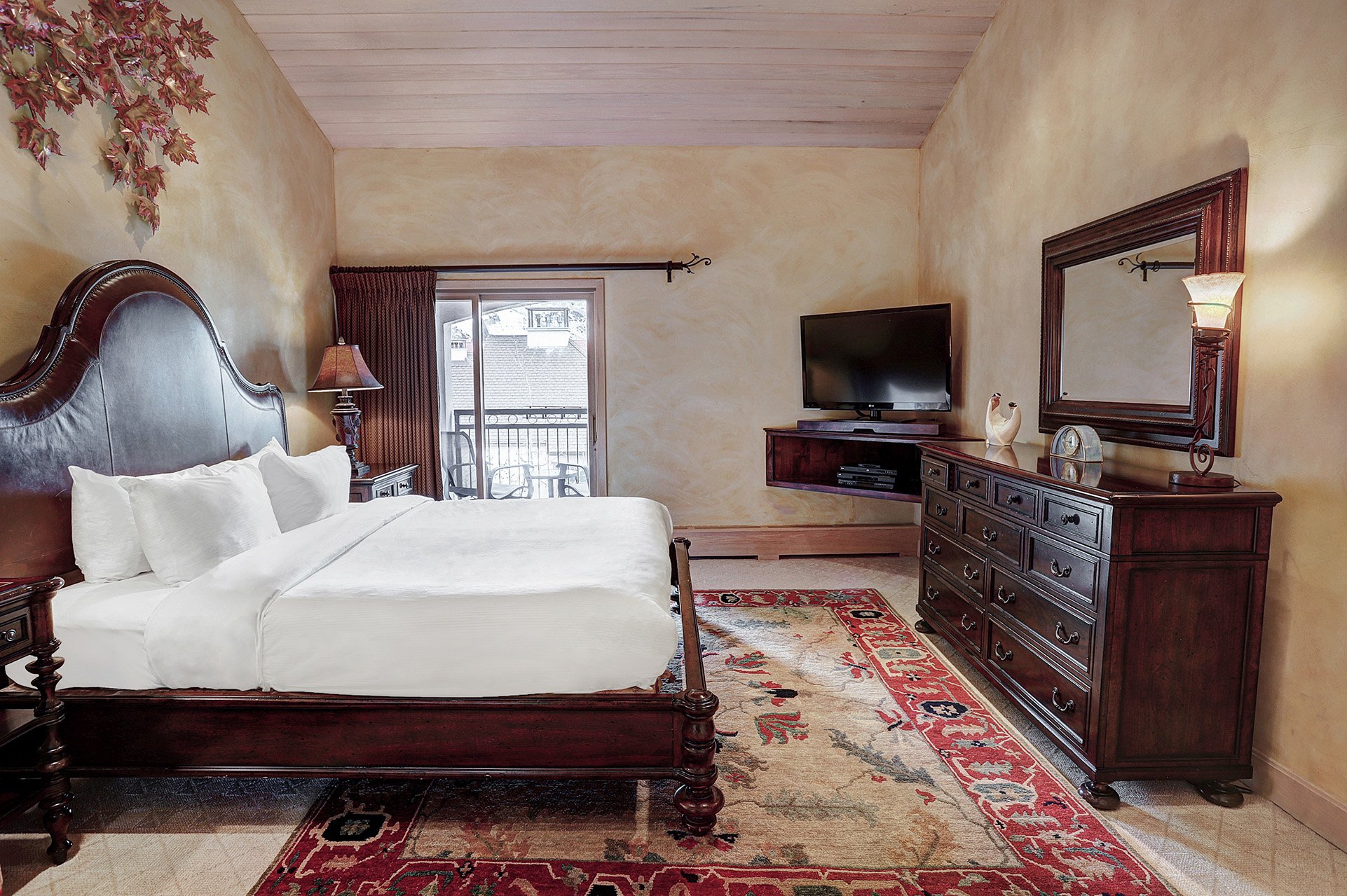 The main suite and king bed from from the 4 bedroom penthouse suite at The Hythe Vail