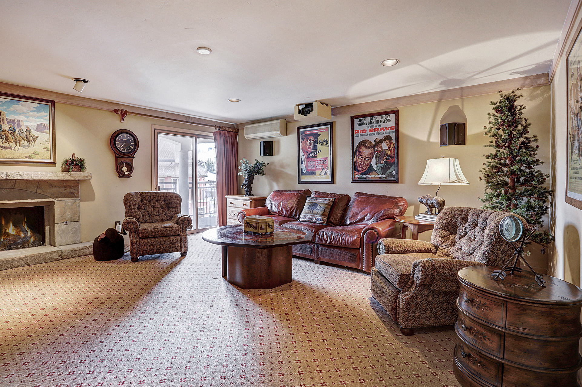 The lounge area from the 4 bedroom penthouse suite at The Hythe Vail