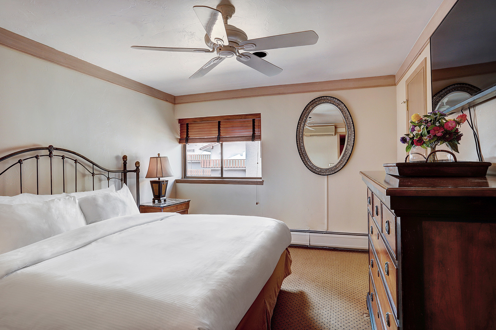 A cozy bedroom from the 4 bedroom penthouse suite at The Hythe Vail