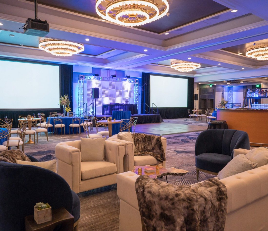 The Grand Ballroom setup as a meeting venue at The Hythe Vail CO