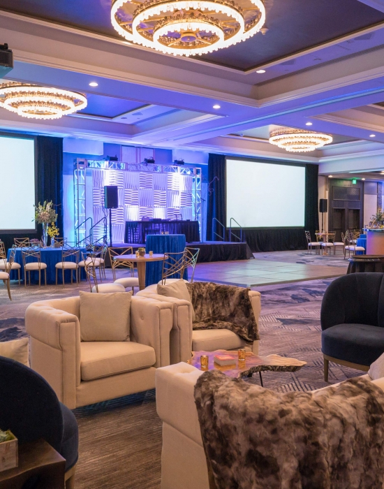 The Grand Ballroom setup as a meeting venue at The Hythe Vail CO