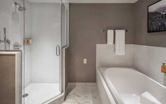 The bath amenities from the Timberline Suite at The Hythe Vail