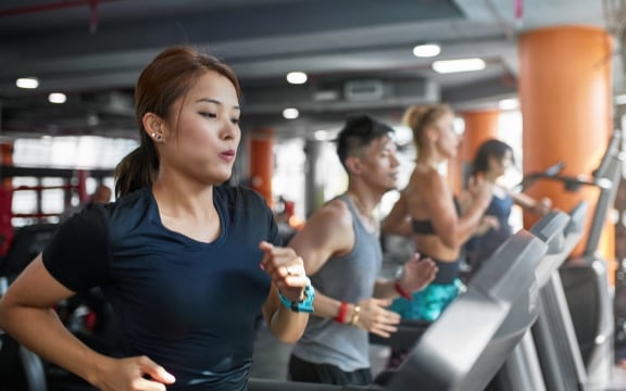A group of people running on a treadmill at The Hythe Vail