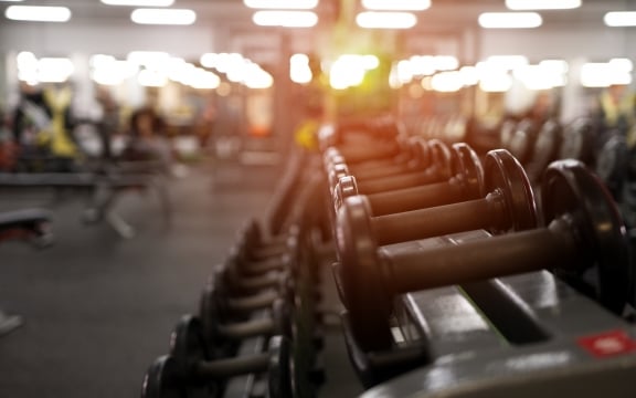 Weights from the fitness room at The Hythe Vail